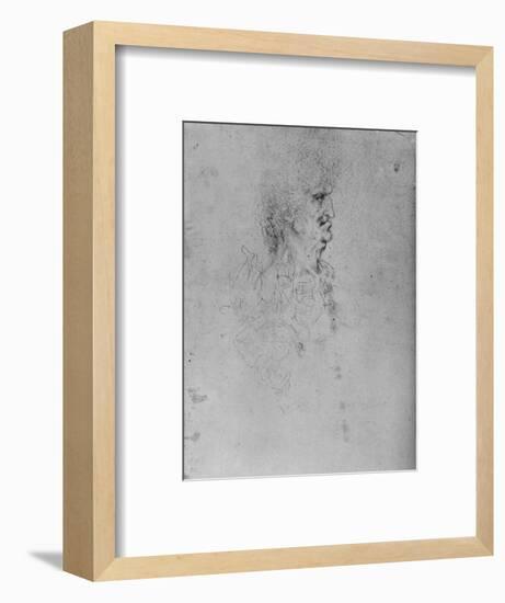 'Profile to the Right of an Old Man', c1480 (1945)-Leonardo Da Vinci-Framed Giclee Print