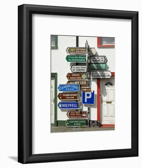 Profusion of Road Signs, Ballyvaughan, County Clare, Munster, Republic of Ireland-Gary Cook-Framed Photographic Print