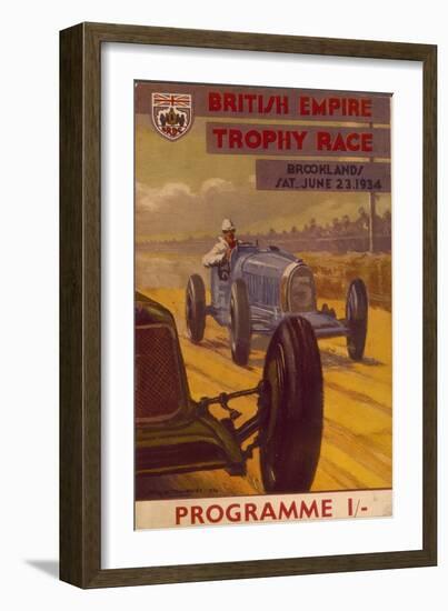 Programme for the British Empire Trophy Race, Brooklands, 1934-null-Framed Giclee Print