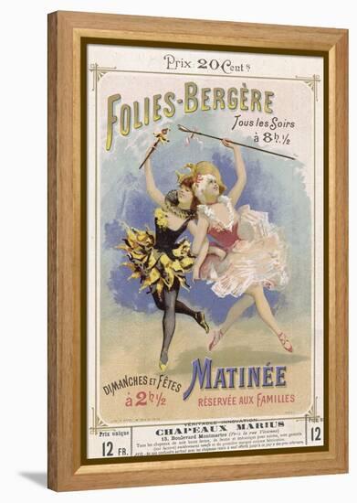 Programmes a Programme Cover for the Famous Folies Bergere Cabaret in Paris-null-Framed Premier Image Canvas