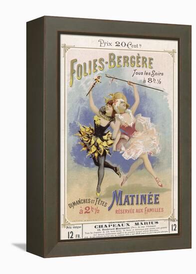 Programmes a Programme Cover for the Famous Folies Bergere Cabaret in Paris-null-Framed Premier Image Canvas