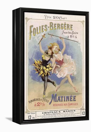 Programmes a Programme Cover for the Famous Folies Bergere Cabaret in Paris-null-Framed Premier Image Canvas