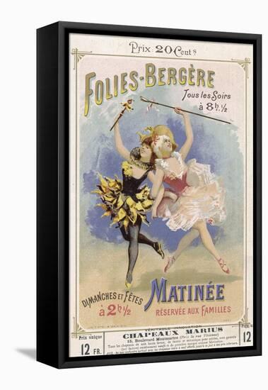 Programmes a Programme Cover for the Famous Folies Bergere Cabaret in Paris-null-Framed Premier Image Canvas