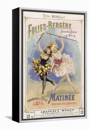 Programmes a Programme Cover for the Famous Folies Bergere Cabaret in Paris-null-Framed Premier Image Canvas