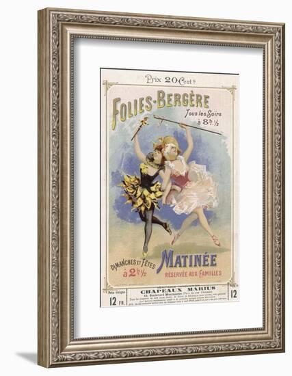 Programmes a Programme Cover for the Famous Folies Bergere Cabaret in Paris-null-Framed Photographic Print