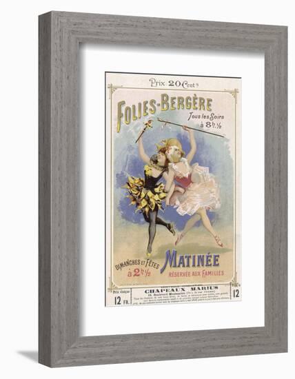 Programmes a Programme Cover for the Famous Folies Bergere Cabaret in Paris-null-Framed Photographic Print