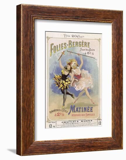 Programmes a Programme Cover for the Famous Folies Bergere Cabaret in Paris-null-Framed Photographic Print