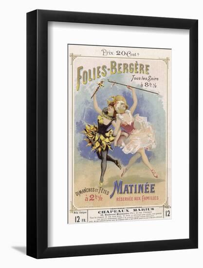 Programmes a Programme Cover for the Famous Folies Bergere Cabaret in Paris-null-Framed Photographic Print