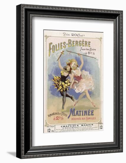 Programmes a Programme Cover for the Famous Folies Bergere Cabaret in Paris-null-Framed Photographic Print