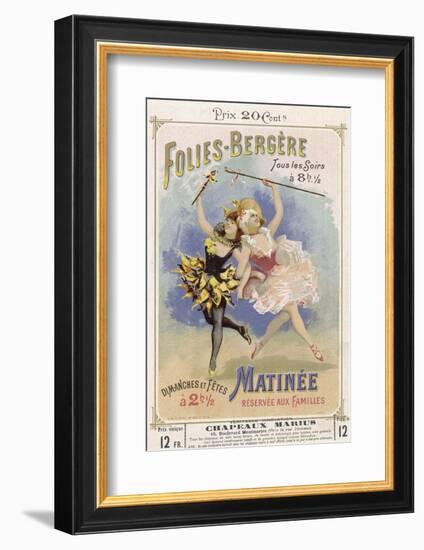 Programmes a Programme Cover for the Famous Folies Bergere Cabaret in Paris-null-Framed Photographic Print