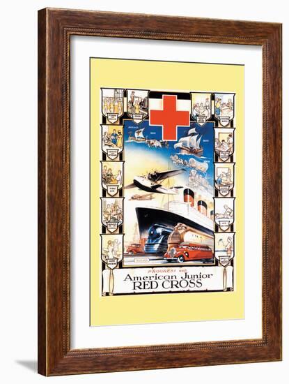 Progress with American Junior Red Cross-D Lowry-Framed Art Print