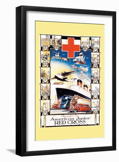 Progress with American Junior Red Cross-D Lowry-Framed Art Print