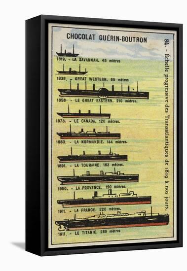 Progressive Increase in the Size of Transatlantic Ships from 1819 to 1911-null-Framed Premier Image Canvas