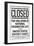 Prohibition Act Closed Notice-null-Framed Art Print