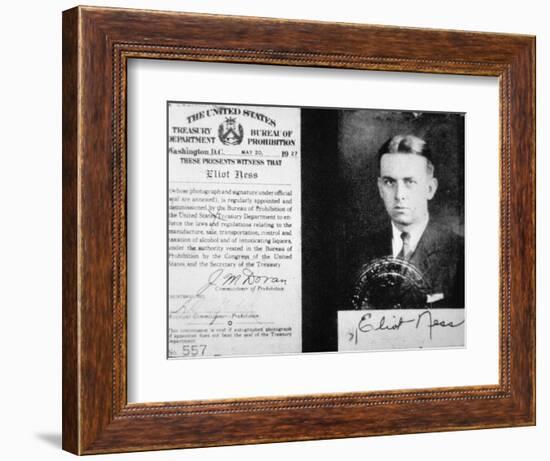 Prohibition Agent Id Card of Eliot Ness (1903-57) Dated 20th May, 1927 (Litho)-American-Framed Giclee Print