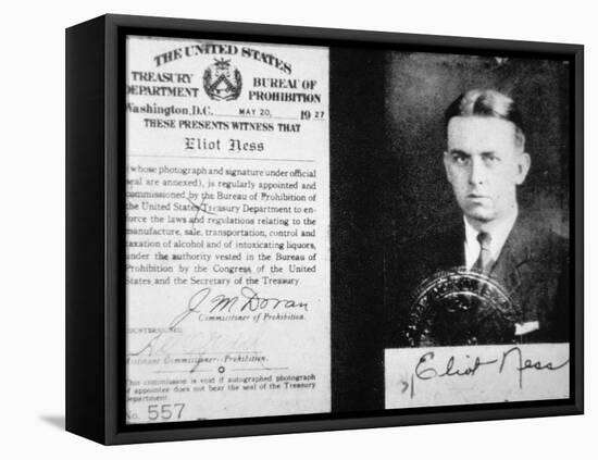 Prohibition Agent Id Card of Eliot Ness (1903-57) Dated 20th May, 1927 (Litho)-American-Framed Premier Image Canvas