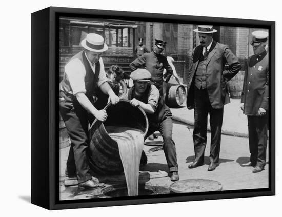 Prohibition Agents Dump Liquor Into Sewer, NYC-Science Source-Framed Premier Image Canvas