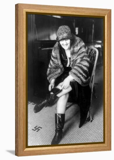 Prohibition, Flapper Flask Fashion-Science Source-Framed Premier Image Canvas