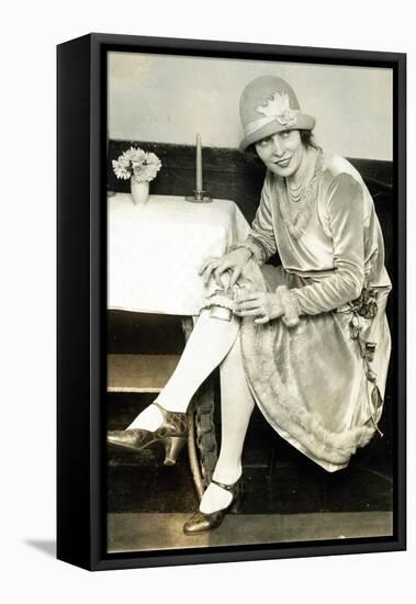 Prohibition, Flapper Flask Fashion-Science Source-Framed Premier Image Canvas