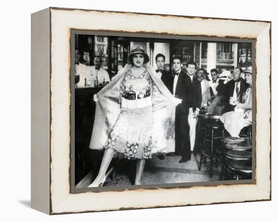 Prohibition, Flapper Flask Fashion-Science Source-Framed Premier Image Canvas