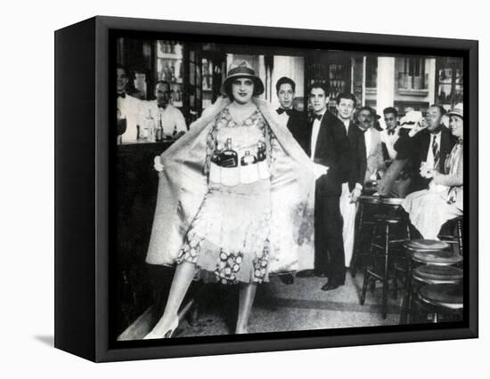 Prohibition, Flapper Flask Fashion-Science Source-Framed Premier Image Canvas