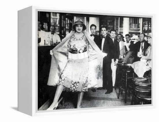 Prohibition, Flapper Flask Fashion-Science Source-Framed Premier Image Canvas