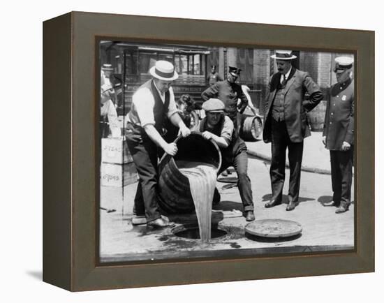 Prohibition Raid, New York City-null-Framed Stretched Canvas