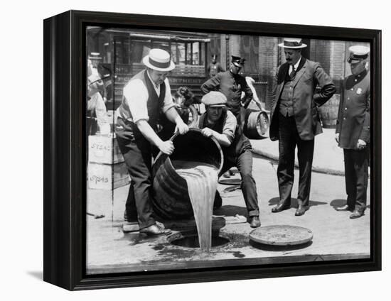 Prohibition Raid, New York City-null-Framed Stretched Canvas