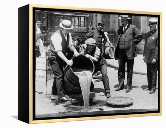 Prohibition Raid, New York City-null-Framed Stretched Canvas