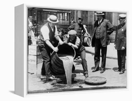 Prohibition Raid, New York City-null-Framed Stretched Canvas