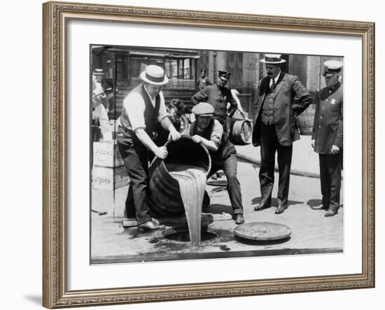 Prohibition Raid, New York City-null-Framed Photo