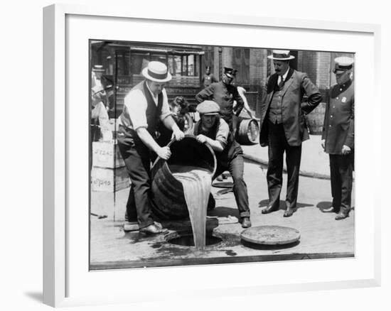 Prohibition Raid, New York City-null-Framed Photo