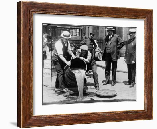 Prohibition Raid, New York City-null-Framed Photo