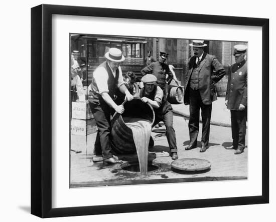 Prohibition Raid, New York City-null-Framed Photo