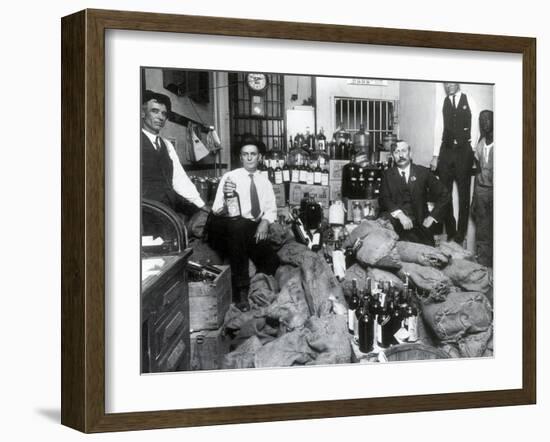 Prohibition, Texas Bootlegger Booty, 1920s-Science Source-Framed Giclee Print