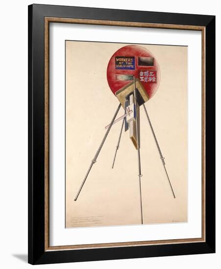 Project for a Construction for the Fifth Anniversary of the October Revolution, 1922-Gustav Klutsis-Framed Giclee Print