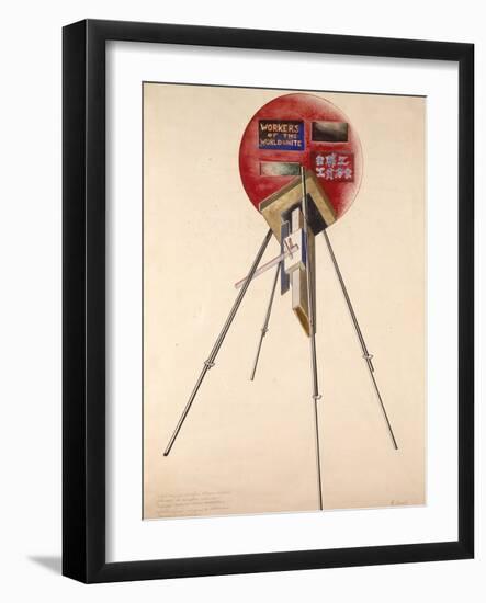 Project for a Construction for the Fifth Anniversary of the October Revolution, 1922-Gustav Klutsis-Framed Giclee Print