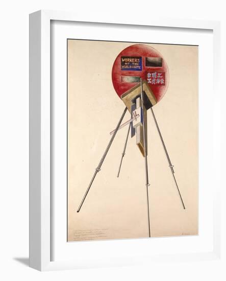 Project for a Construction for the Fifth Anniversary of the October Revolution, 1922-Gustav Klutsis-Framed Giclee Print