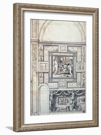 Project for a Wall Decoration of a Vault, 16th Century-Perino Del Vaga-Framed Giclee Print