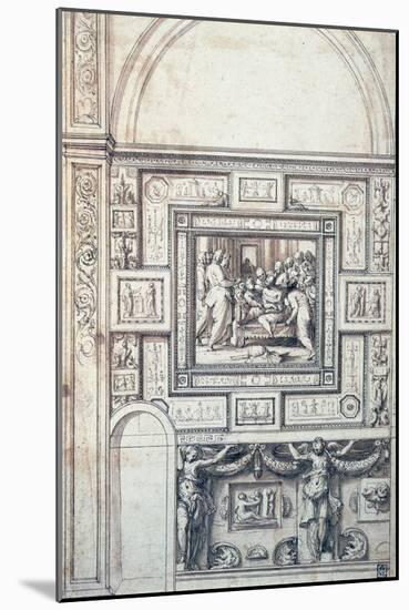 Project for a Wall Decoration of a Vault, 16th Century-Perino Del Vaga-Mounted Giclee Print