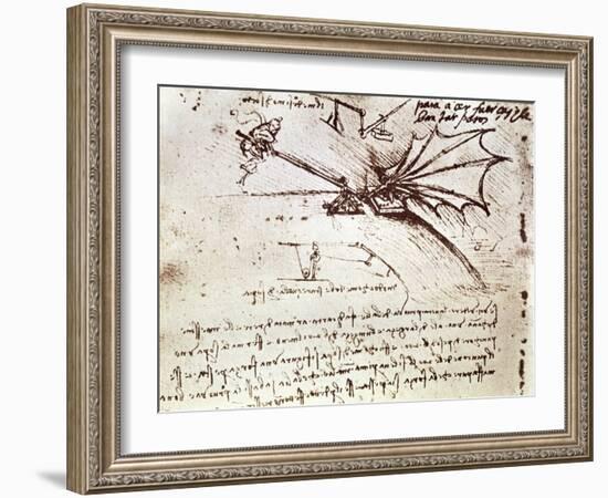 Project for Flapping-Wing Machine-Leonardo da Vinci-Framed Giclee Print