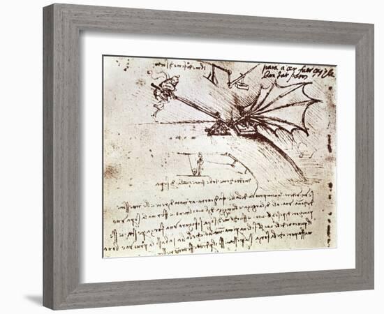 Project for Flapping-Wing Machine-Leonardo da Vinci-Framed Giclee Print