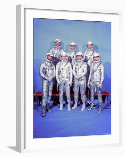 Project Mercury Astronauts in Group Portrait-Ralph Morse-Framed Premium Photographic Print