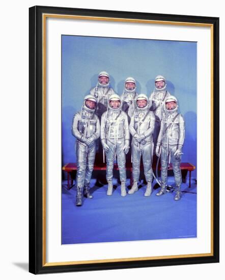 Project Mercury Astronauts in Group Portrait-Ralph Morse-Framed Premium Photographic Print