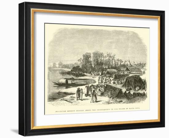 Projected Mission Station Among the Chontaquiros of the Island of Santa Rosa-Édouard Riou-Framed Giclee Print