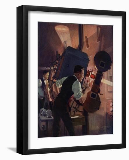 Projectionist at Work, 1921-null-Framed Giclee Print