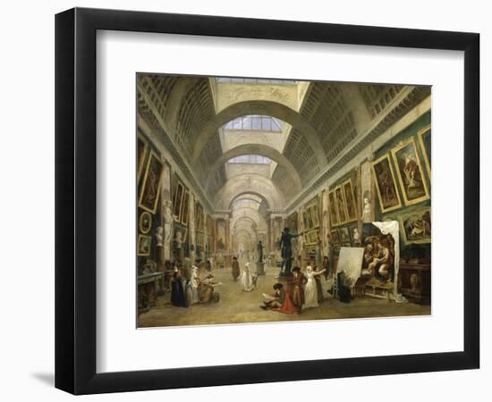 Projet d'aménagement de la Grande Galerie du Louvre en 1796-Hubert Robert-Framed Giclee Print