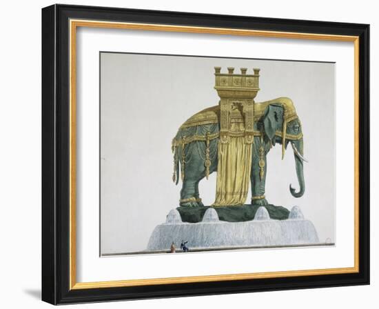 Projet d'éléphant pour la Bastille-Jean Antoine Alavoine-Framed Giclee Print