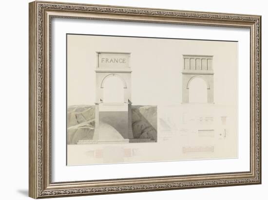 Projet d'un monument que l'on suppose placé aux frontières de la France et de l'Italie : vue de-Henri Labrouste-Framed Giclee Print