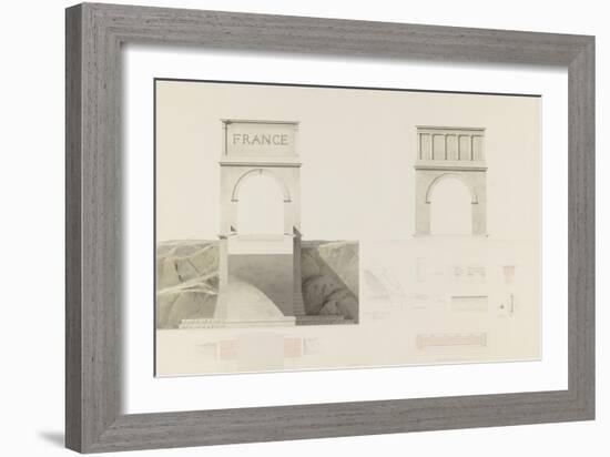 Projet d'un monument que l'on suppose placé aux frontières de la France et de l'Italie : vue de-Henri Labrouste-Framed Giclee Print